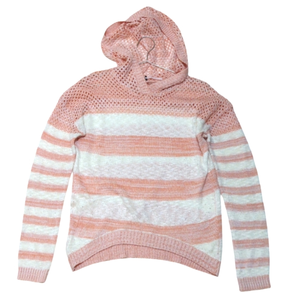 Vintage | Poof! | Y2K | Striped Crochet Knit Sweater | Coastal Cowgirl | Beach